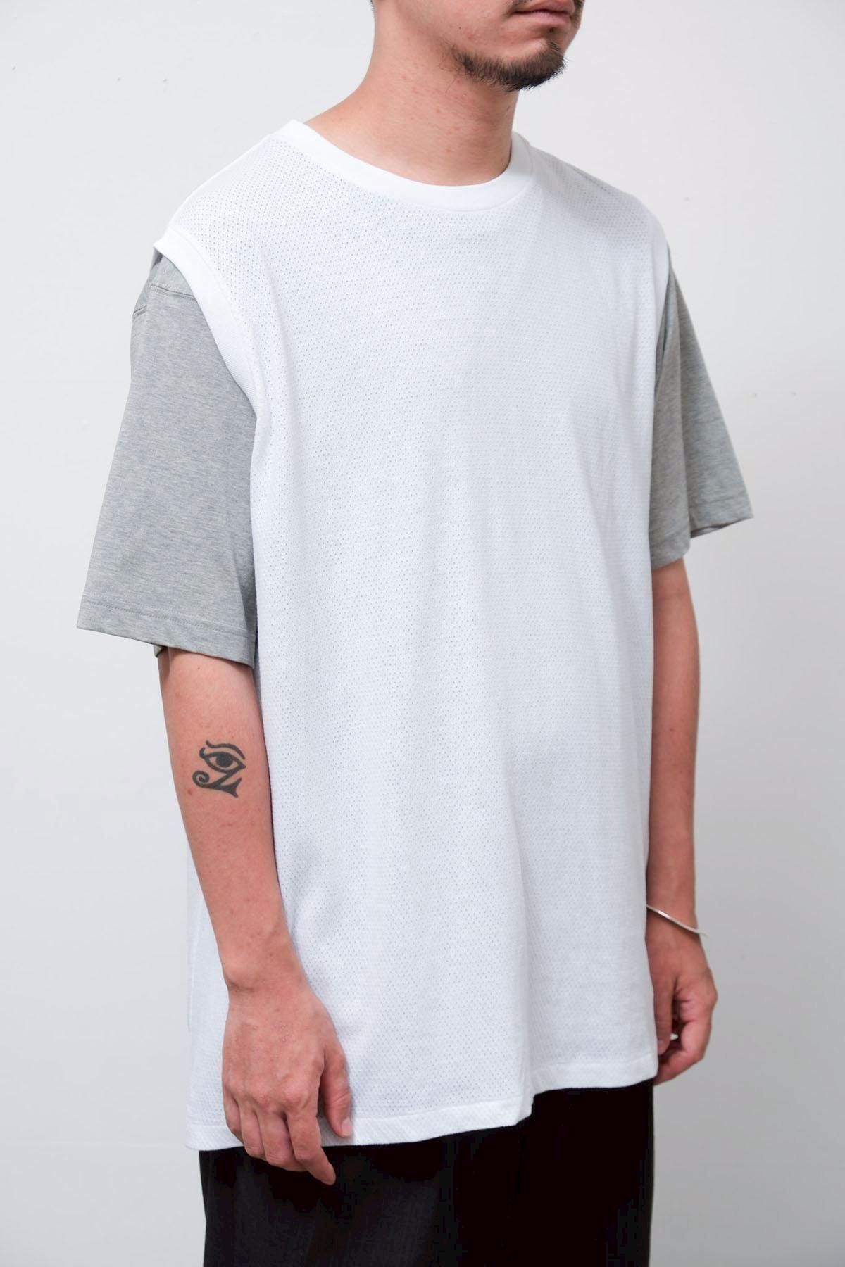 COMOLI / COTTON MESH SLEEVELESS T-SHIRT - IMA:ZINEオンライン
