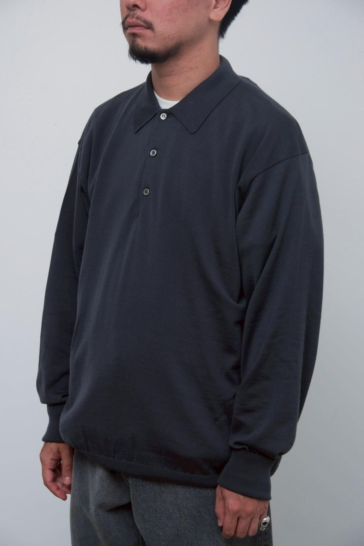a.presse ポロシャツ A.PRESSE / Wool Knit L/S Polo Shirts - IMA:ZINEオンライン