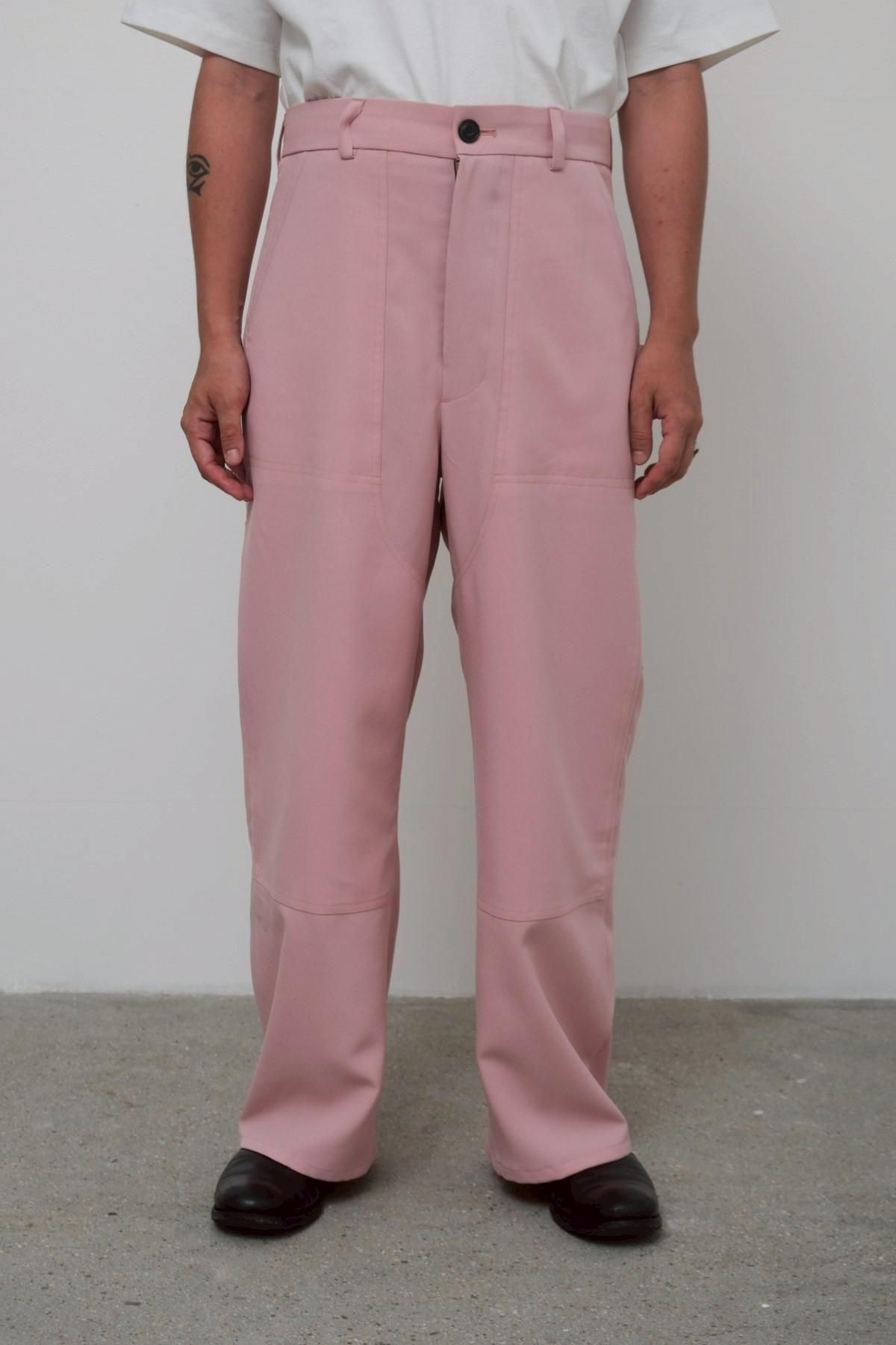 タグ付き！サードマガジン　チノパンツ　ピンク IMA:ZINE ORIGINAL MADE by SHO NAGATA / Double Knee Trousers