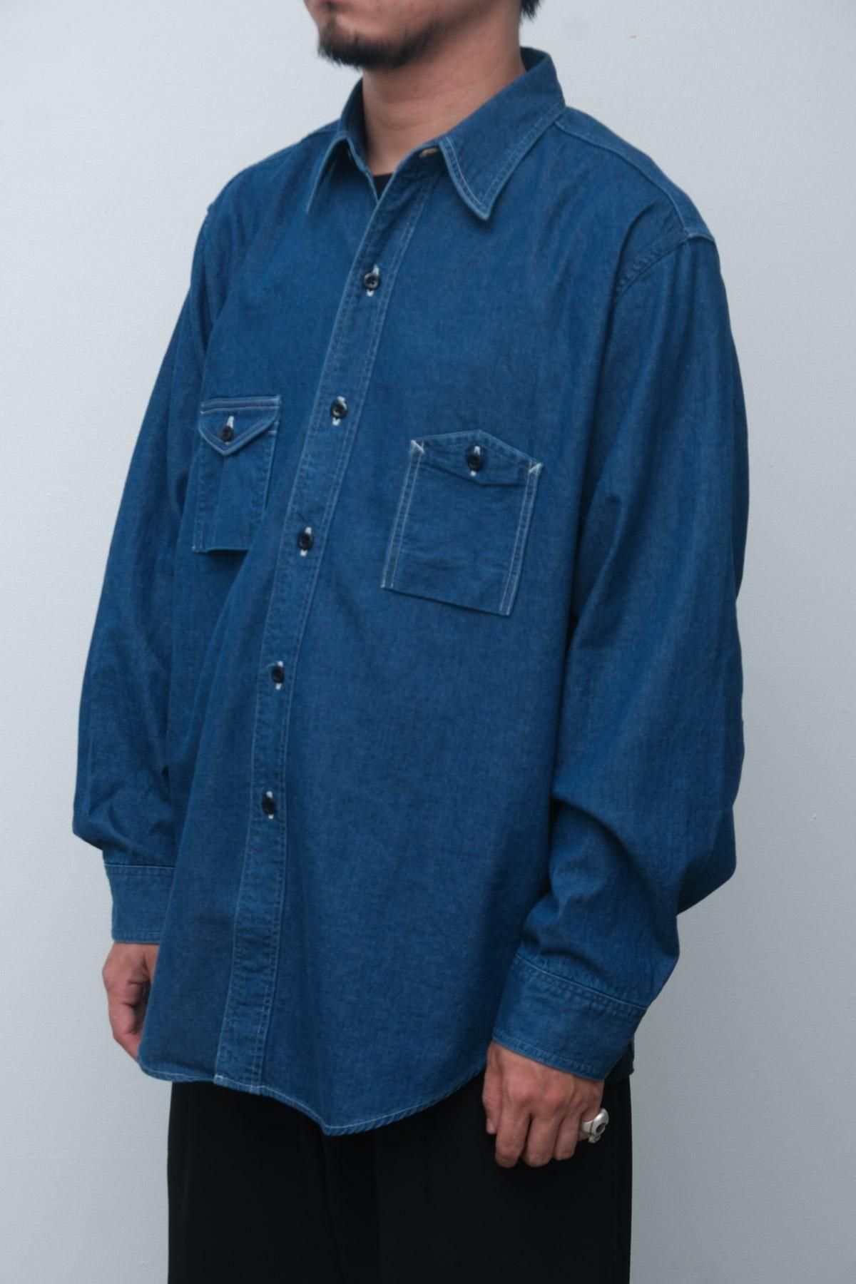 FOUNDOUR ファウンダ　デニムシャツ　サイズ3 DENIM WORK SHIRT（デニムワークシャツ）｜FOUNDOUR（ファウンダ