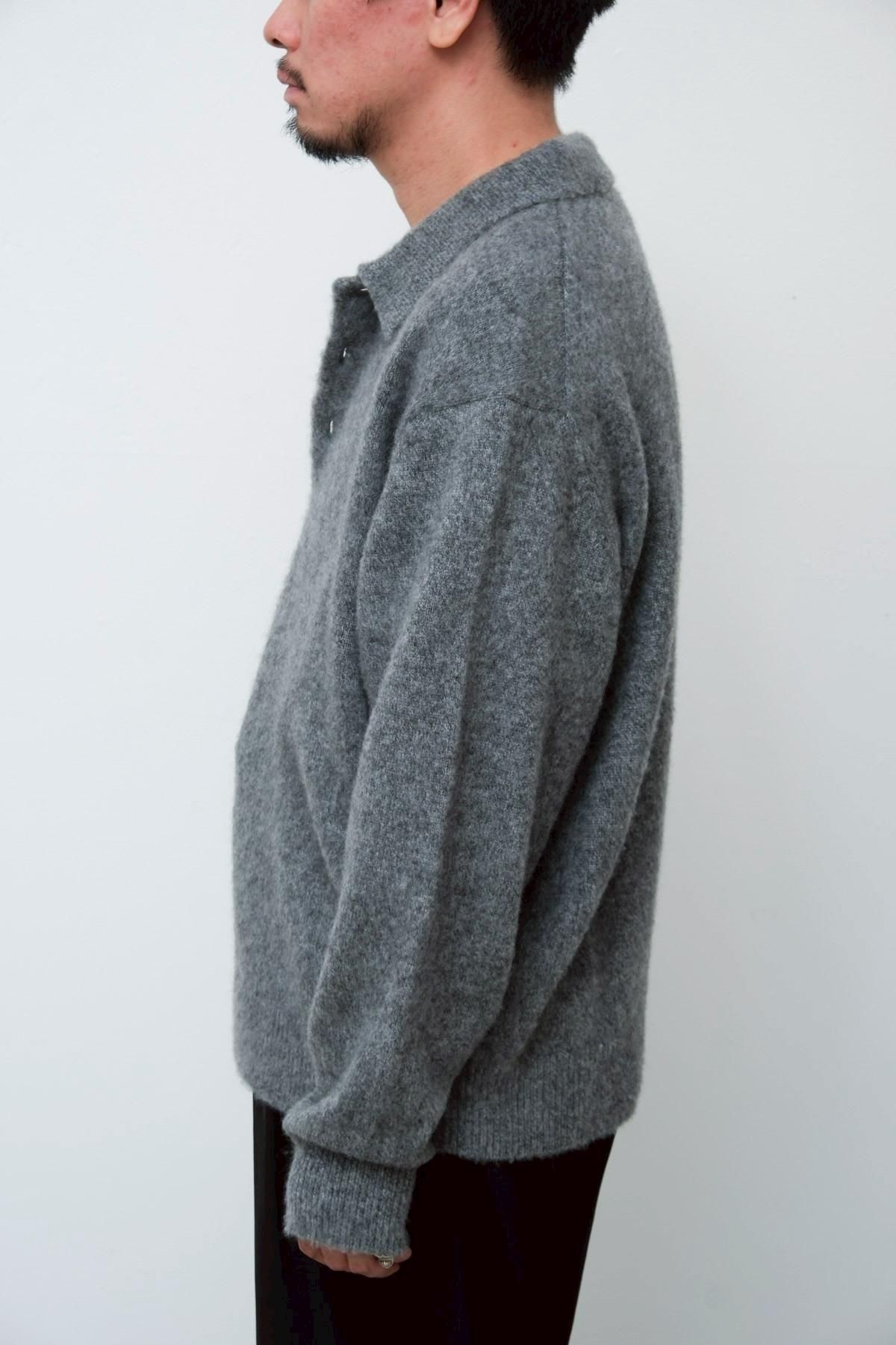 Cashmere Middle Gauge Polo Collar Sweate