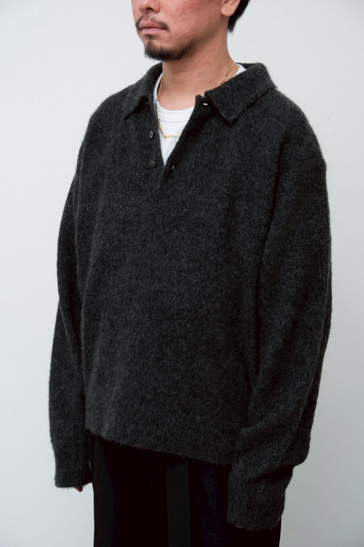 Cashmere Middle Gauge Polo Collar Sweate