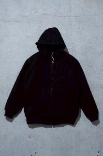 COMOLI / BLACK DENIM ZIP UP PARKA