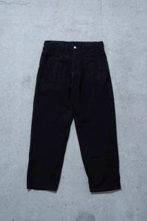 COMOLI / BLACK DENIM TAPERED PANTS