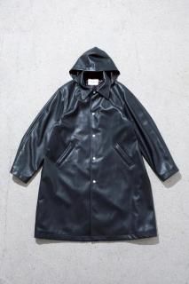 NOMARHYTHM TEXTILE / Faux Leather Hooded Long Coat