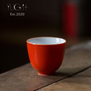 ｛YUGA+｝徳化窯「珊瑚紅 茶杯」 5個セット