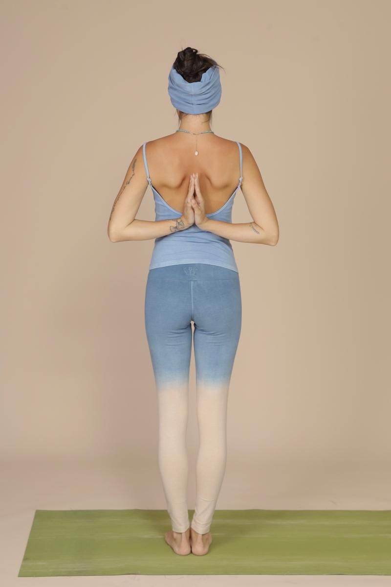 オーガニックコットンレギンス オリーブ - Indigo Sea 草木染め