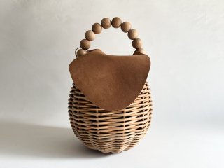 wood ball basket/leather cover