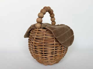 wood ball basket/fur cover