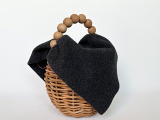 wood ball basket/cashmere blanket