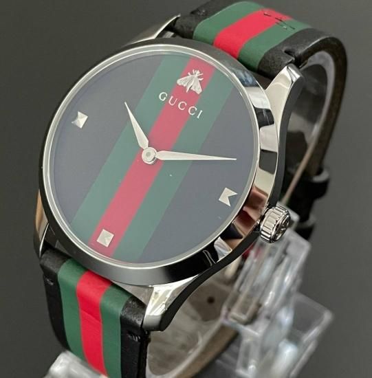 【新品】/◎グッチ/ストライプ/ビー/38mm/ユニセックス腕時計◎男女兼用/Gucci/Gタイムレス/bee/クオーツ/蜂◎送料無料/126.4/即納  - Collector's High