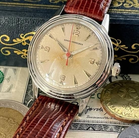 【整備済】ジラールペルゴ /Girard  Perregaux/ジャイロマティック/32mm/1950’s/アンティーク/自動巻/シルバー/メンズ腕時計/送料無料 - Collector's  High