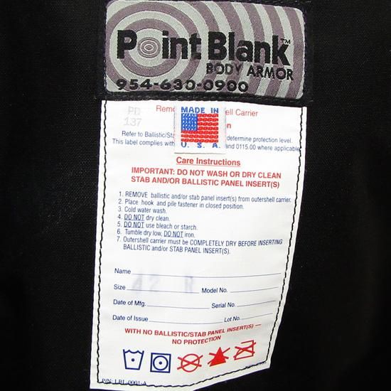 Point Blank(ポイントブランク) R20D Body Armor 実物