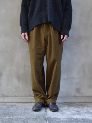kaval / Front tuck trousers (Cotton wool cashmere nel) col.gold