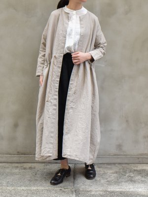 kaval / Front open dress(High count linen) col.natural