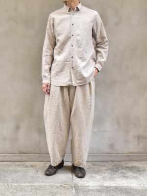 kaval / Basic plain shirt(High count linen) col.natural