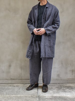 kaval / Shop coat 3(High count 25/linen) col.logwood