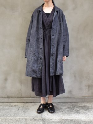kaval / Shop coat 3(High count 25/linen) col.logwood