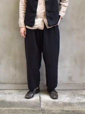 kaval / Phoenix pants(High count 25/Linen) col.black