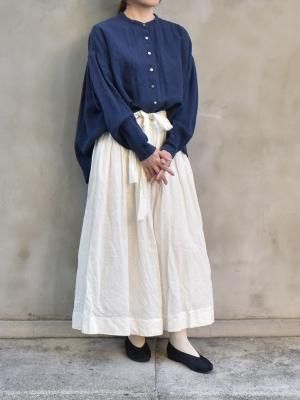 ikkuna suzuki takayuki / gathered blouse  col.navy