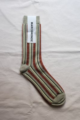 MARCOMONDE / stripe socks col.light green