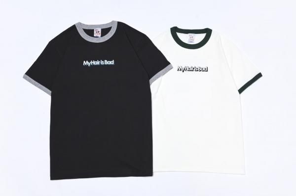 三次元ロゴリンガーTシャツ / 黒 - My Hair is Bad Online Shop