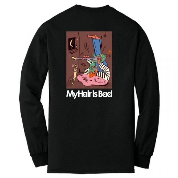 My Hair is Bad 上越家コラボTシャツ XL 黒 Amazon.co.jp: My Hair is Bad 上越家 コラボ Tシャツ XL