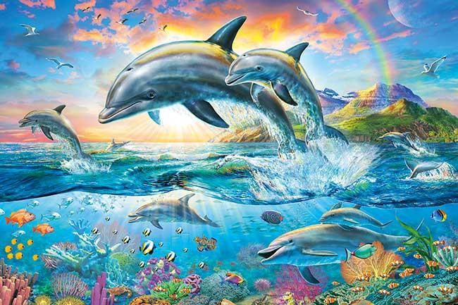 【完成版】デイビッド ミラー 絵画 イルカ 海 パズル 1000ピース デビッド 完成版】デイビッド ミラー 絵画 イルカ 海 パズル 1000ピース