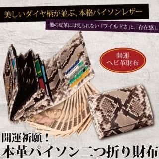 <img class='new_mark_img1' src='https://img.shop-pro.jp/img/new/icons25.gif' style='border:none;display:inline;margin:0px;padding:0px;width:auto;' />開運祈願　本革パイソン　二つ折り財布（３６５９）