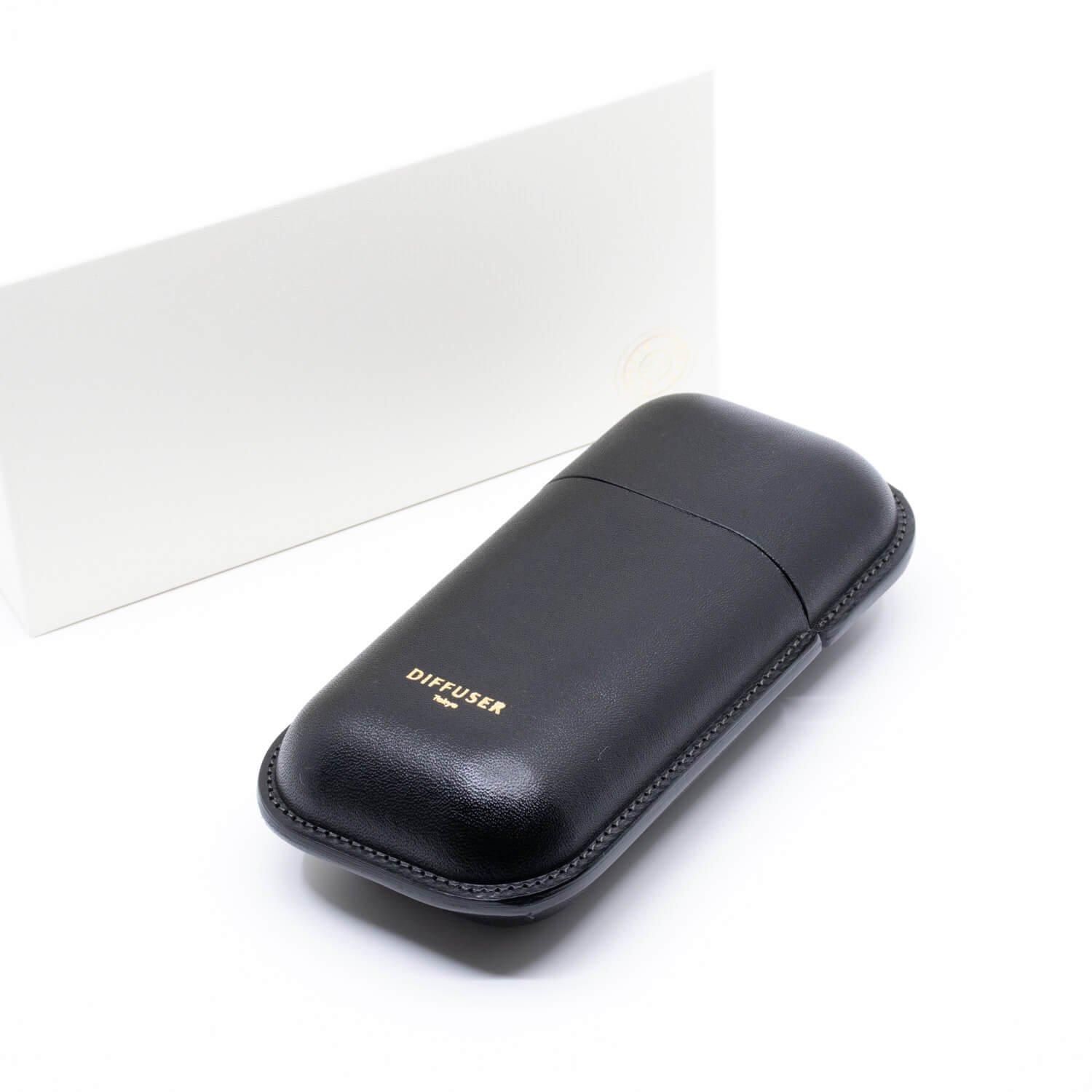 OIL LEATHER SMART EYEWEAR CASE / Dark Green & Brown