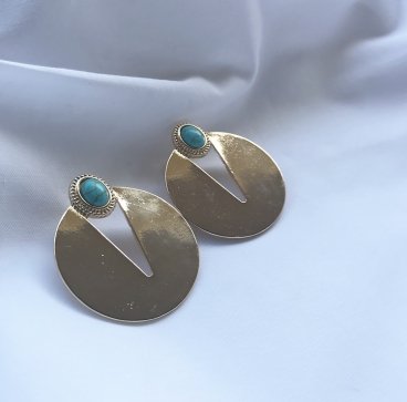 turquoise gold pierce earring