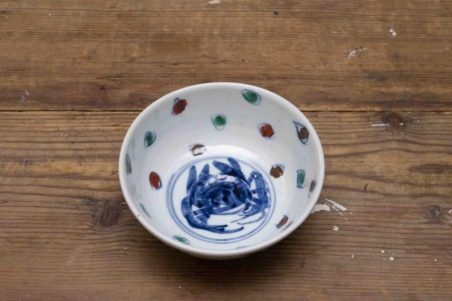 中尾万作　かに水玉鉢