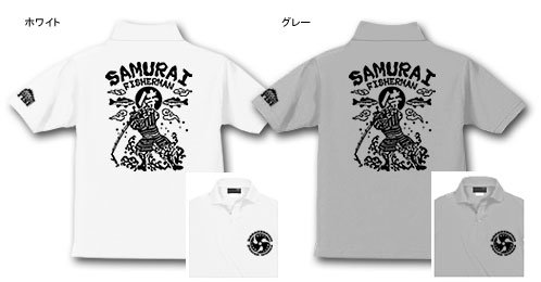 SAMURAI FISHERMAN バスフィッシングポロシャツ / バス釣りをする侍を、和テイストで迫力満点にデザイン!