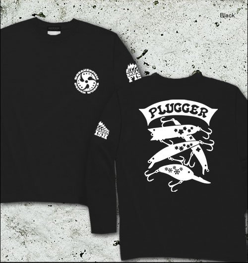 PLUGGER バスフィッシング長袖Tシャツ / バスフィッシングのルアーを、シンプル&スタイリッシュにデザイン! 