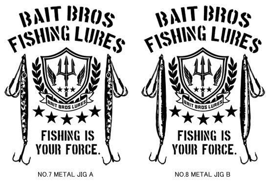BAIT BROS ALPHA フィッシングTシャツ / ミリタリーテイストでスタイリッシュにルアーをデザイン。8種類から選べる!