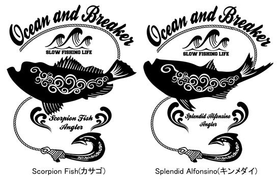  Ocean and Breaker フィッシング パーカー / 南国調のテイストでデザイン、人気の18魚種から選べる!!
