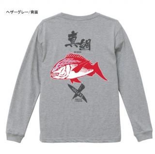 <img class='new_mark_img1' src='https://img.shop-pro.jp/img/new/icons1.gif' style='border:none;display:inline;margin:0px;padding:0px;width:auto;' />X-ANGLERS GR 真鯛 フィッシング長袖Tシャツ / 筆文字、マダイ、ファイヤーパターンを組み合わせたスタイリッシュデザイン