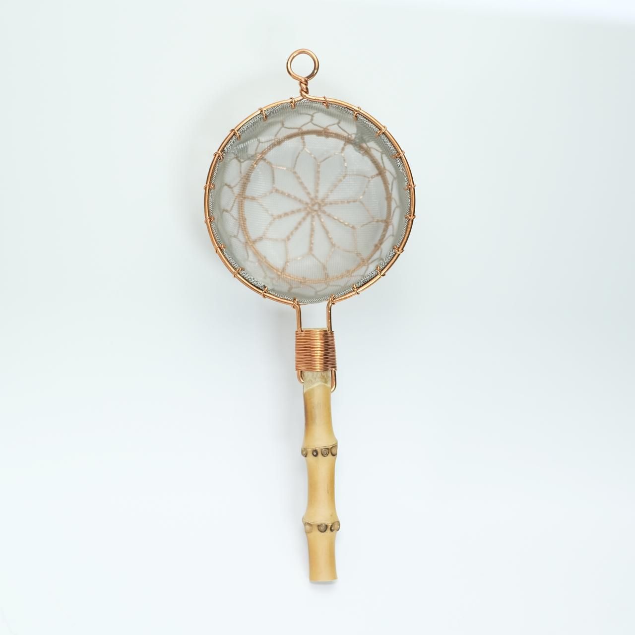 レイン@プロフィール必読　804540 天板金網 鳥井金網工芸 銅製 抹茶ふるい | 手編みの亀甲模様 - 京都アンテナ