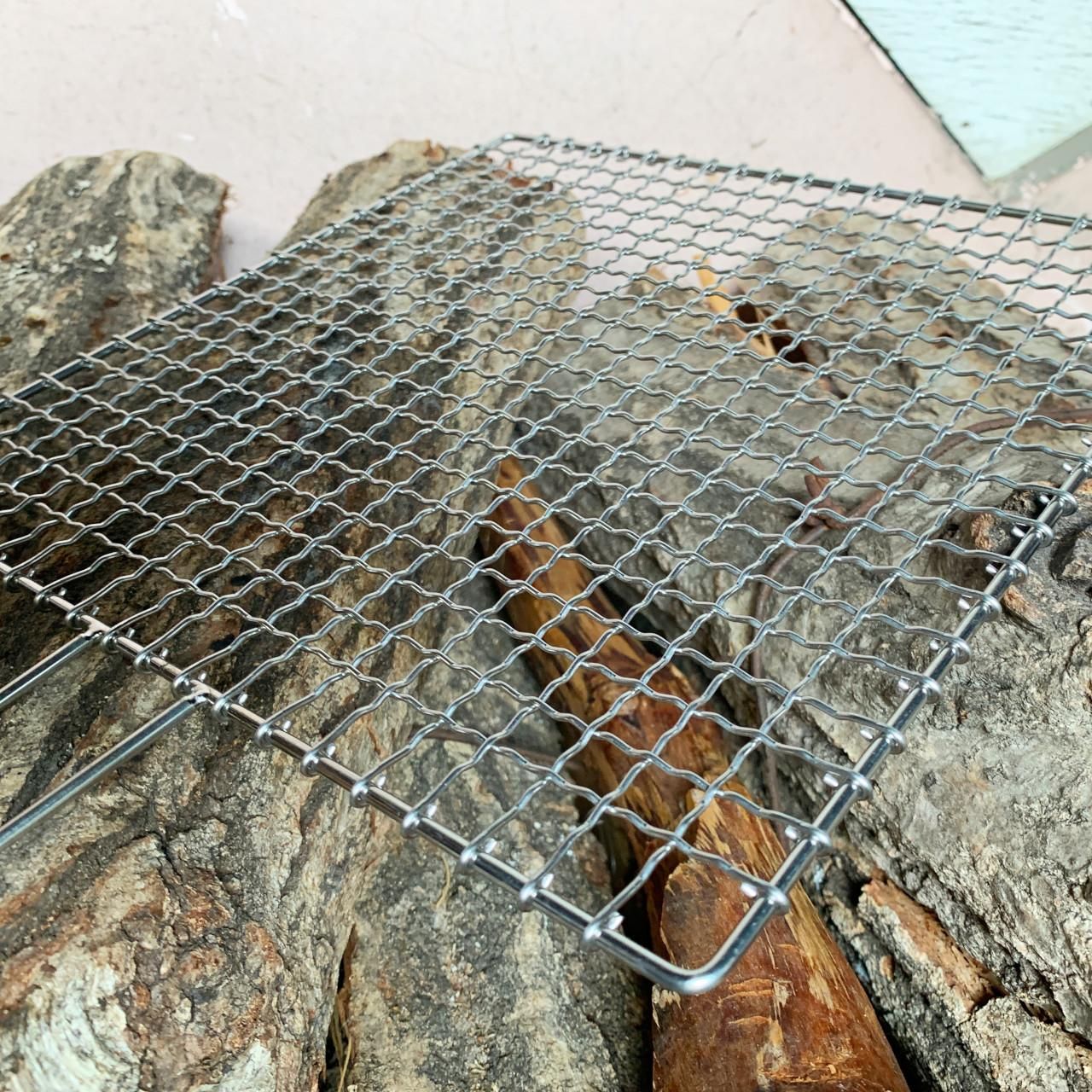 鳥井金網工芸 ステンレス製 手付き焼き網 24cm | キッチン/キャンプで