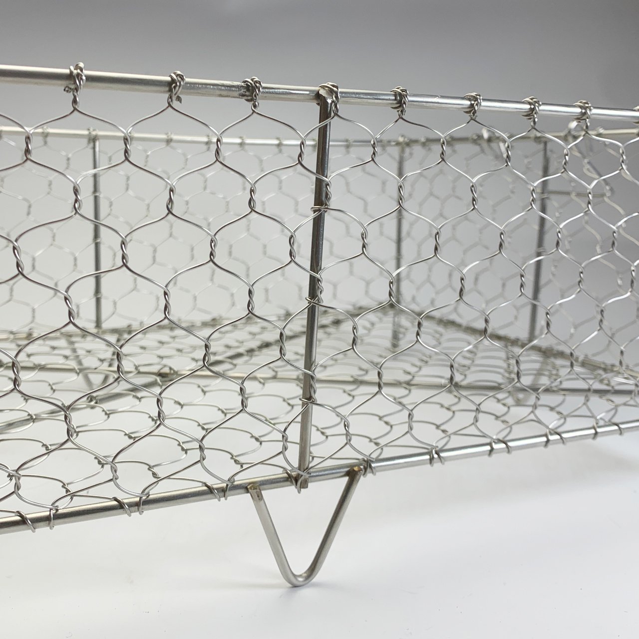 鳥井金網工芸 ステンレス製 手編み水切りカゴ 角型
