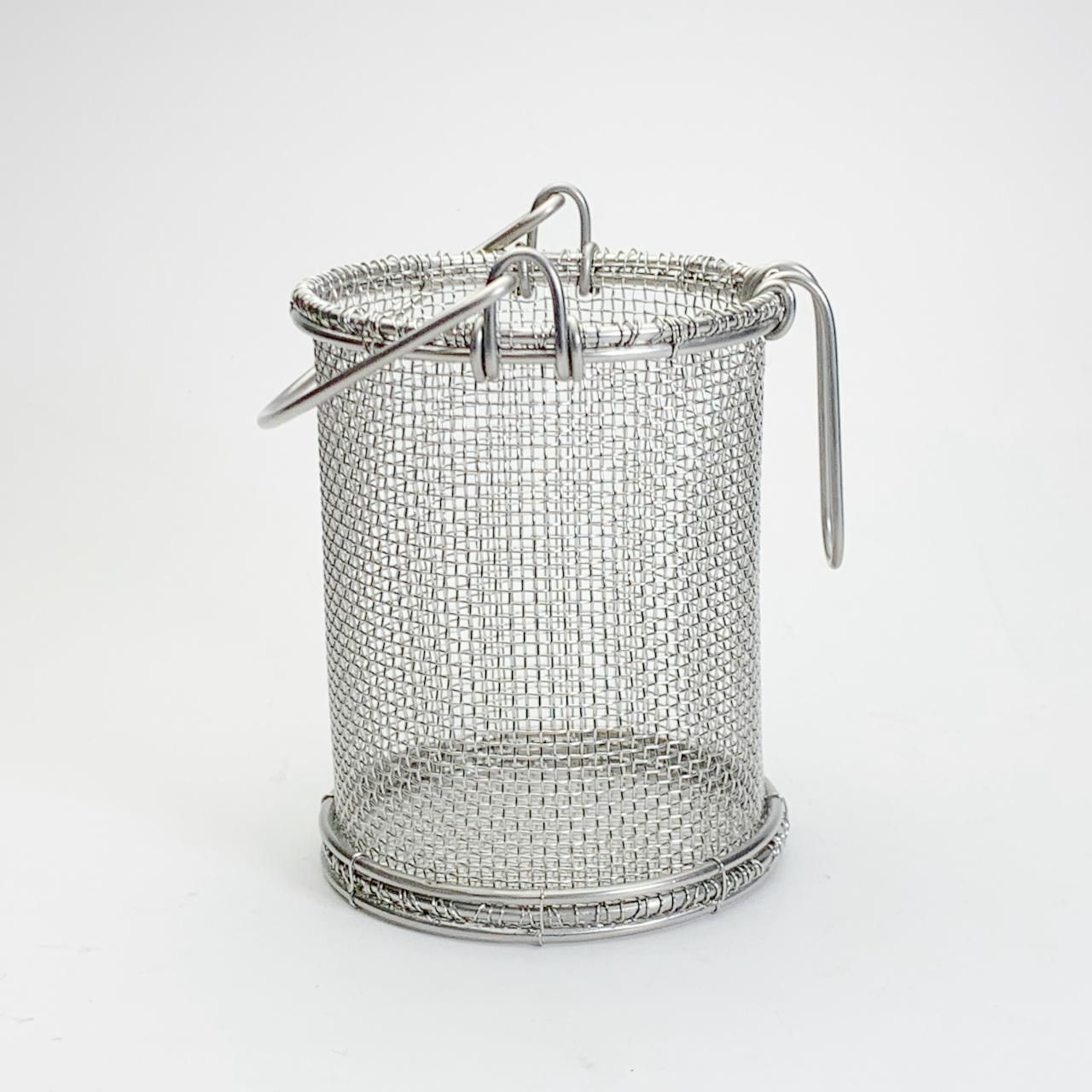 京都　鳥井金網工芸 ステンレス製 丸カゴ（直径18cm）水切りカゴ　美品 marutakeebisu_tk-mizukago-25