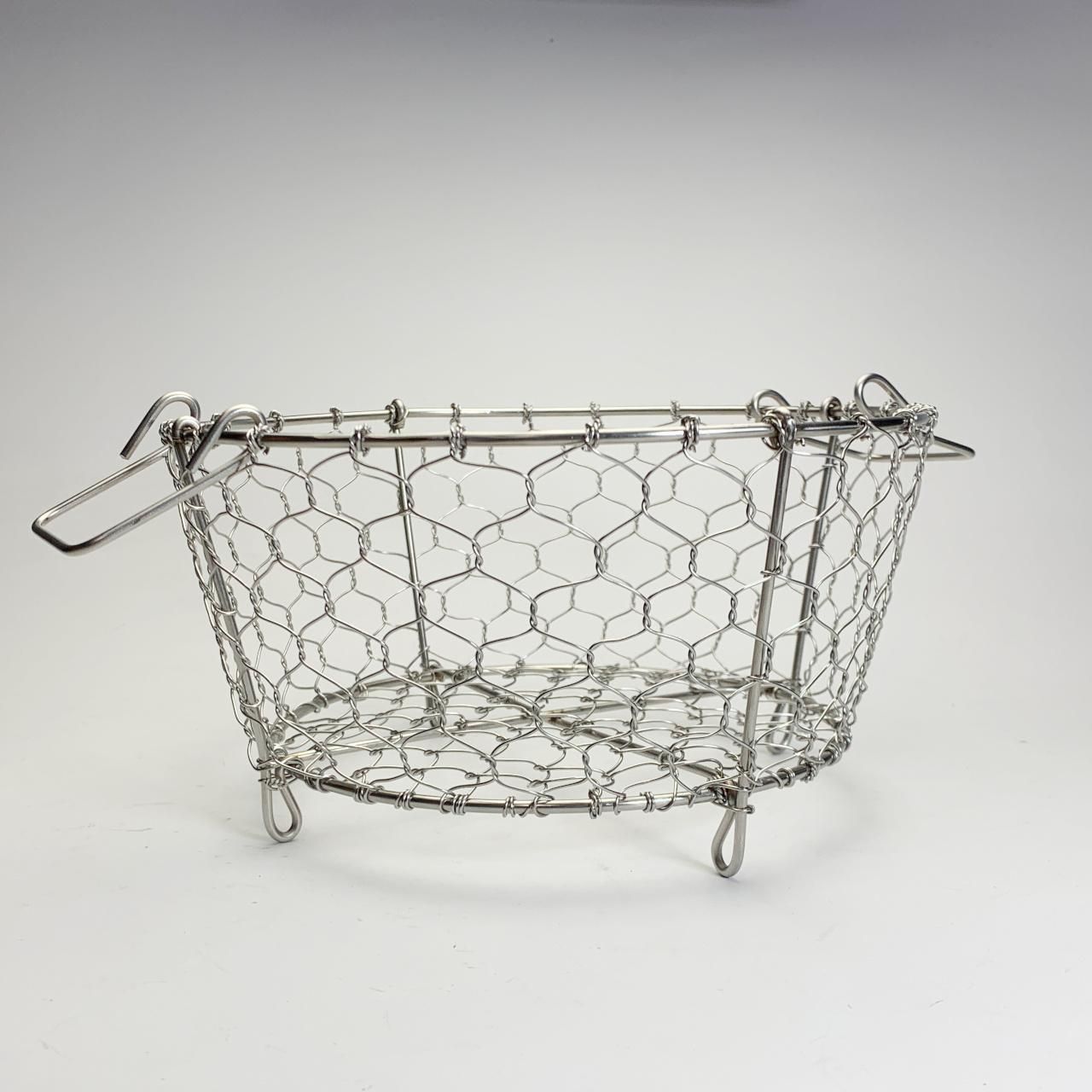 鳥井金網工芸 ステンレス製 丸カゴ（直径20cm）水切りカゴ