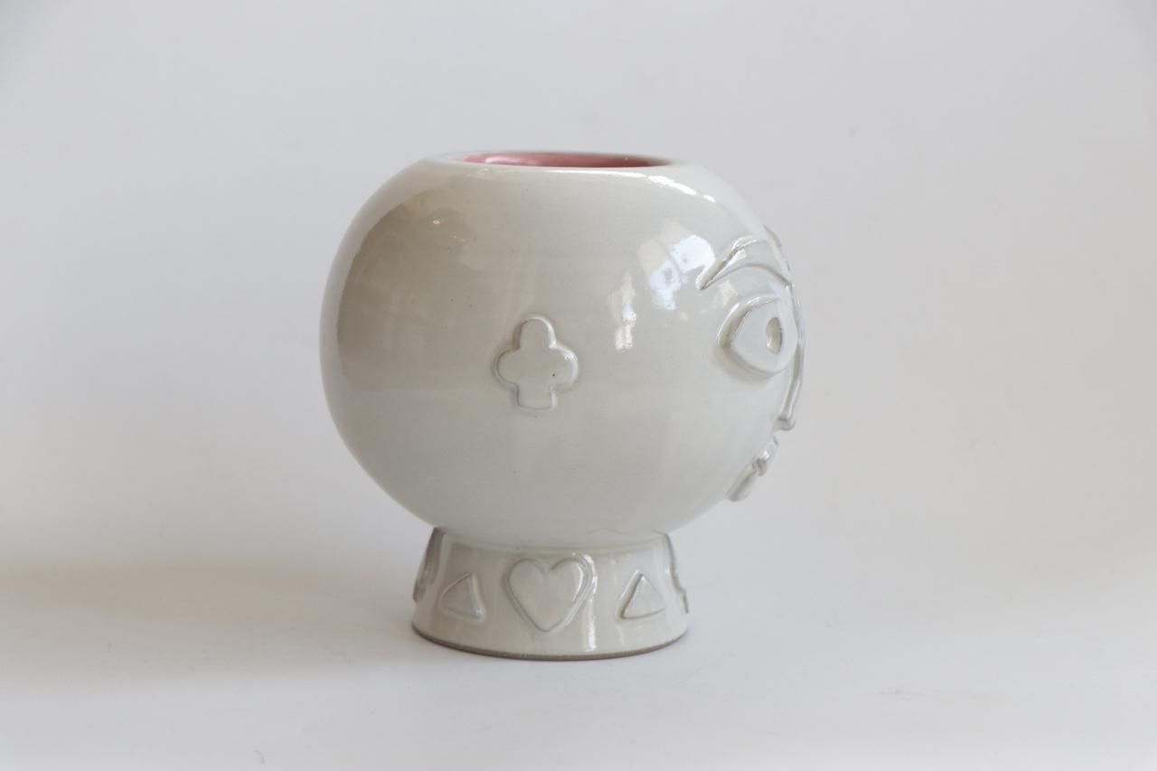 【 老梅図粉彩壺　花生 】　高３８ｃｍ　～明治陶工 壺 [花柄] 福寿園 神品 乾隆年製 丸形 中国雑貨 フラワーベース