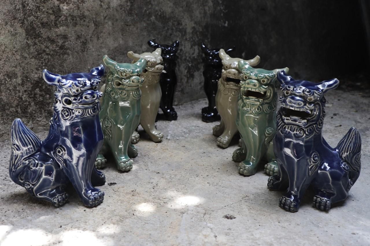 沖縄 陶器 獅子像 置物シーサー 魔除獅子 沖縄美術工芸 沖縄 陶器 獅子像 置物シーサー 魔除獅子 沖縄美術工芸