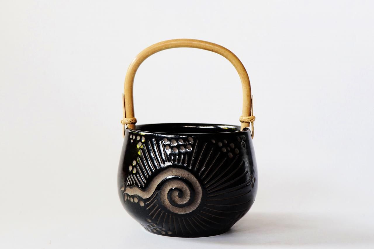 沖縄　やちむん　ペルシャブルー　アイスペール　花器　鉢植え 　　北窯 沖縄 やちむん ペルシャブルー アイスペール 花器 鉢植え 北窯
