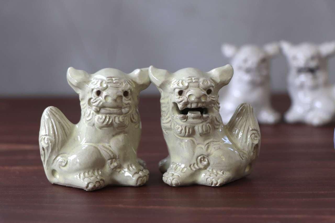 パステル・ミニミニ獅子 | 家族を見守るかわいい置物 - 育陶園