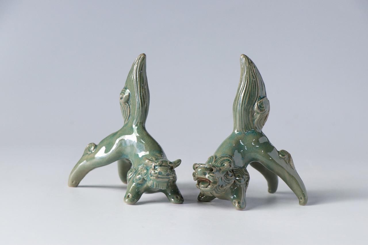 Santa Mama　沖縄育陶園　シーサー　手びねり　手乗り獅子　一点もの Santa Mama様専用 沖縄育陶園 シーサー 手びねり 手乗り獅子