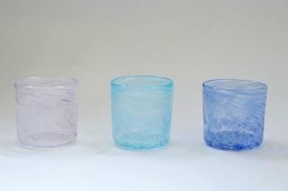 琉球ガラス　黒金皿セット 銀箔入りの高級琉球ガラス「銀河小皿」