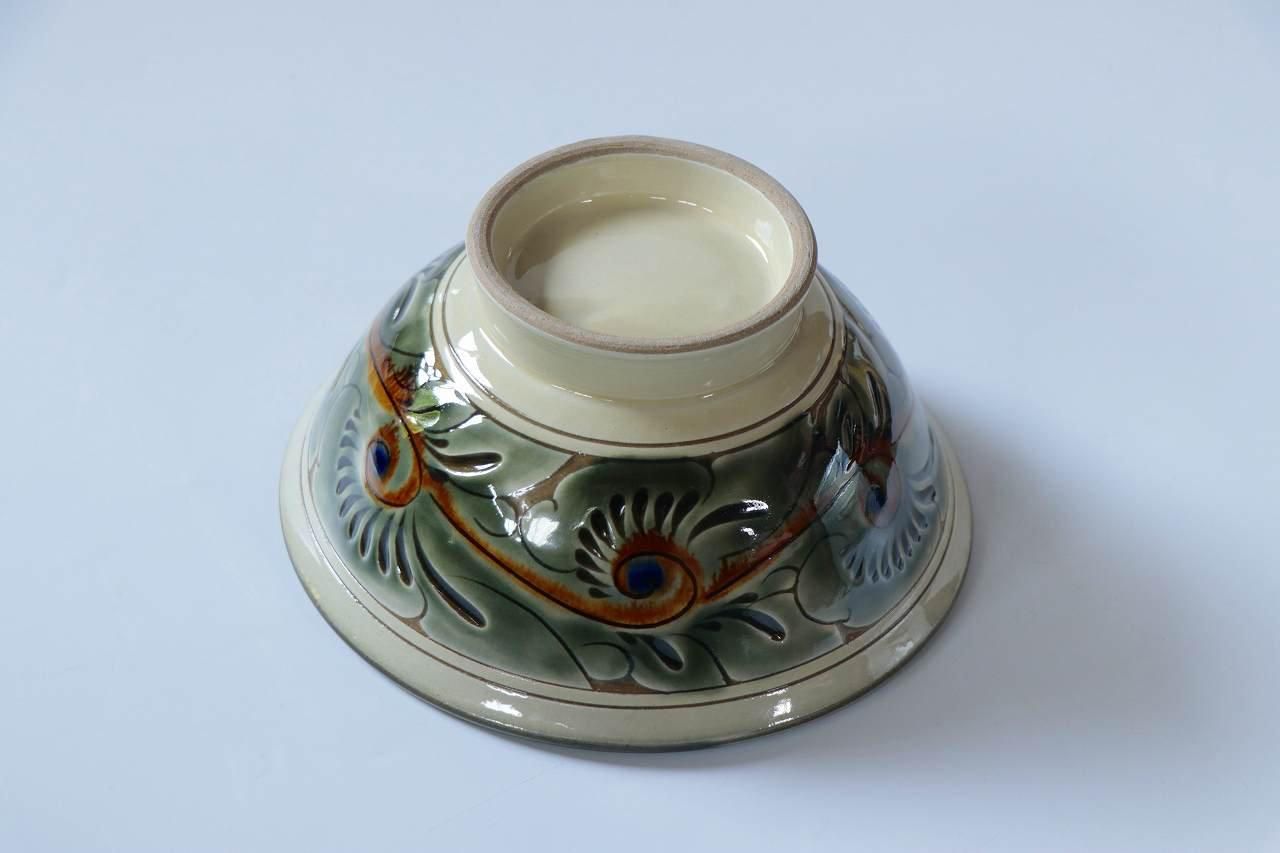 沖縄　やちむん　壺屋焼　育陶園　そばマカイ　緑釉唐草 2個　丼 そばマカイ | 緑釉唐草シリーズ - 育陶園 やちむんの窯元｜沖縄