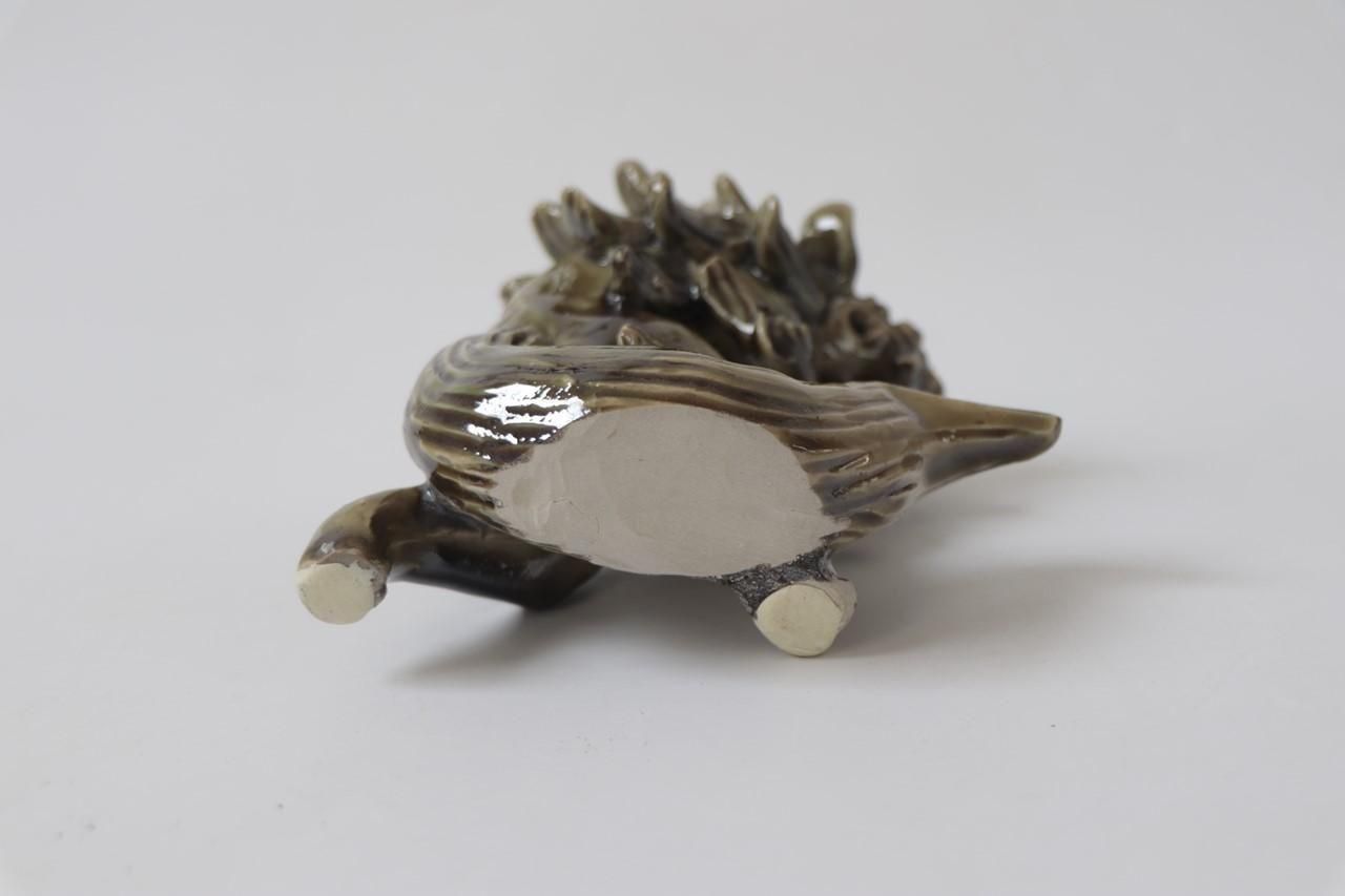 あんちん製　合金　象に人物　インク壷　蓋物　V　9307 Silver Kettle Pot with Phoenix-Shaped Spout 【藏六· 铜镜盖兽